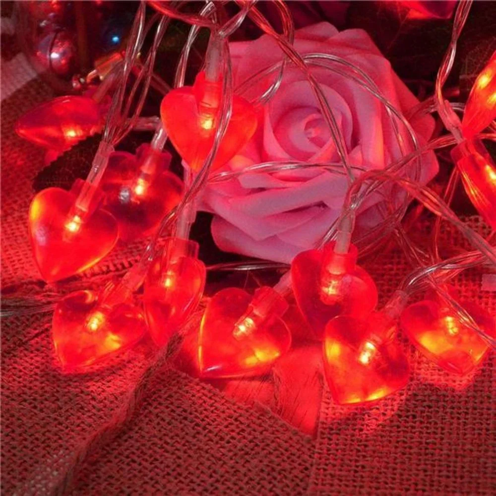 25ft 50LED  Heart Shaped Lights String for Valentines Day Decorations